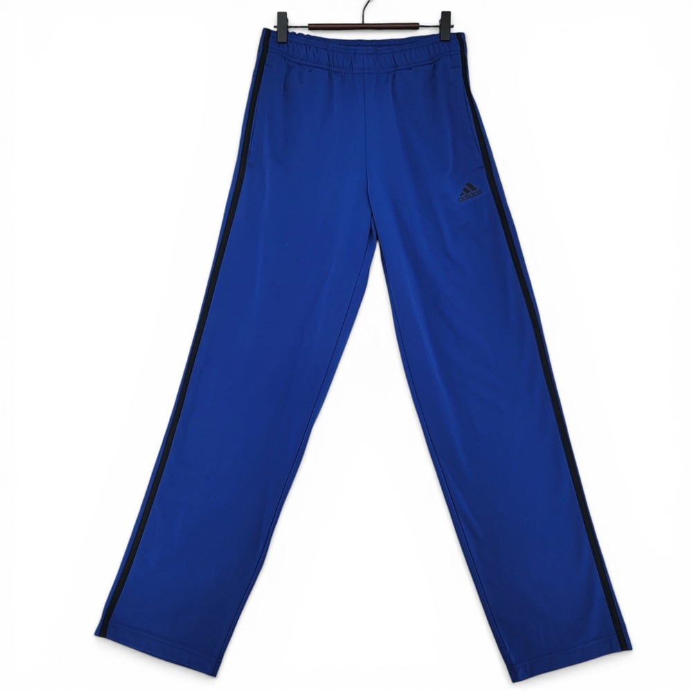 Adidas‎ Womens S Track Pants Polyester Black Dayready Open Hem Athletic